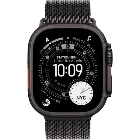 Apple Watch Ultra 3 GPS + Cellular - 49mm - Boîtier Black Titanium  - Bracelet Black Titanium Milanese Loop - Small