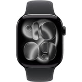 Apple Watch Series 11 GPS + Cellular - 42mm - Boîtier Jet Black Aluminium  - Bracelet Black Sport Band - S/M