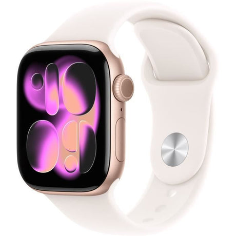 Apple Watch Series 11 GPS + Cellular - 42mm - Boîtier Rose Gold Aluminium  - Bracelet Light Blush Sport Band - S/M