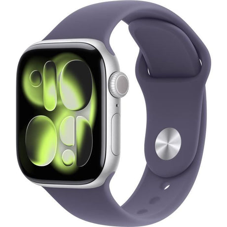 Apple Watch Series 11 GPS + Cellular - 42mm - Boîtier Silver Aluminium  - Bracelet Purple Fog Sport Band - S/M
