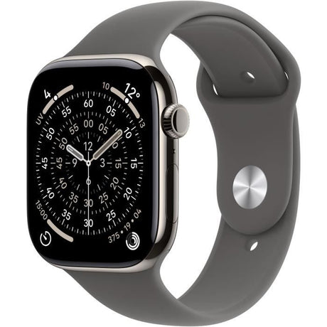 Apple Watch Series 11 GPS + Cellular - 42mm - Boîtier Natural Titanium  - Bracelet Stone Grey Sport Band - M/L