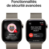 Apple Watch Series 11 GPS + Cellular - 42mm - Boîtier Natural Titanium  - Bracelet Natural Milanese Loop