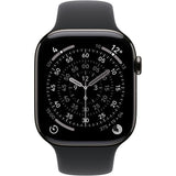 Apple Watch Series 11†GPS + Cellular - 42mm†- BoÓtier Slate Titanium  - Bracelet Black Sport Band - M/L