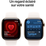 Apple Watch Series 11 GPS + Cellular - 42mm - Boîtier Gold Titanium  - Bracelet Light Blush Sport Band - S/M