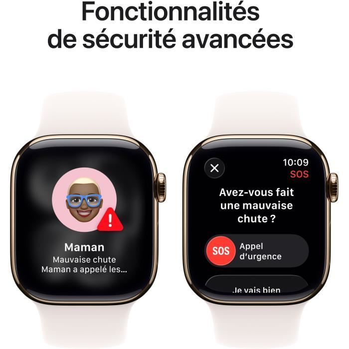 Apple Watch Series 11 GPS + Cellular - 42mm - Boîtier Gold Titanium  - Bracelet Light Blush Sport Band - S/M