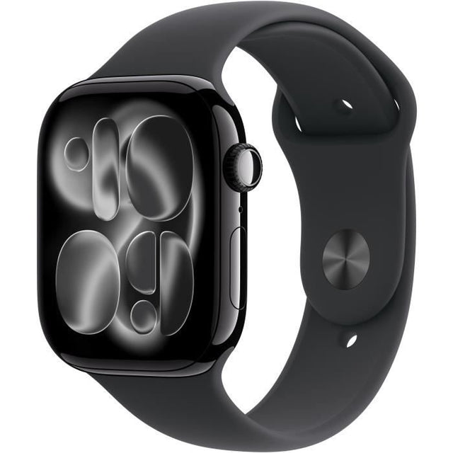 Apple Watch Series 11 GPS + Cellular - 46mm - Boîtier Jet Black Aluminium  - Bracelet Black Sport Band - M/L