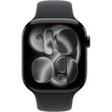 Apple Watch Series 11 GPS + Cellular - 46mm - Boîtier Jet Black Aluminium  - Bracelet Black Sport Band - M/L