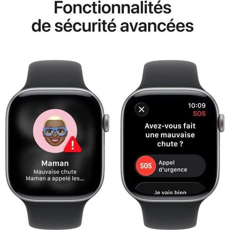 Apple Watch Series 11 GPS + Cellular - 46mm - Boîtier Space Grey Aluminium  - Bracelet Black Sport Band - S/M