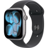 Apple Watch Series 11 GPS + Cellular - 46mm - Boîtier Space Grey Aluminium  - Bracelet Black Sport Band - S/M