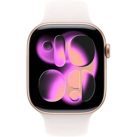 Apple Watch Series 11 GPS + Cellular - 46mm - Boîtier Rose Gold Aluminium  - Bracelet Light Blush Sport Band - S/M