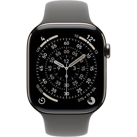 Apple Watch Series 11 GPS + Cellular - 46mm - Boîtier Natural Titanium  - Bracelet Stone Grey Sport Band - M/L