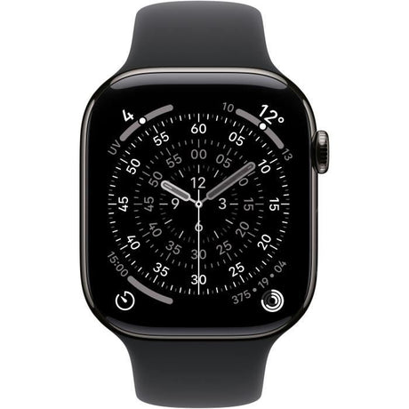 Apple Watch Series 11 GPS + Cellular - 46mm - Boîtier Slate Titanium  - Bracelet Black Sport Band - S/M