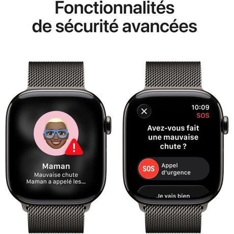 Apple Watch Series 11 GPS + Cellular - 46mm - Boîtier Slate Titanium  - Bracelet Slate Milanese Loop - S/M
