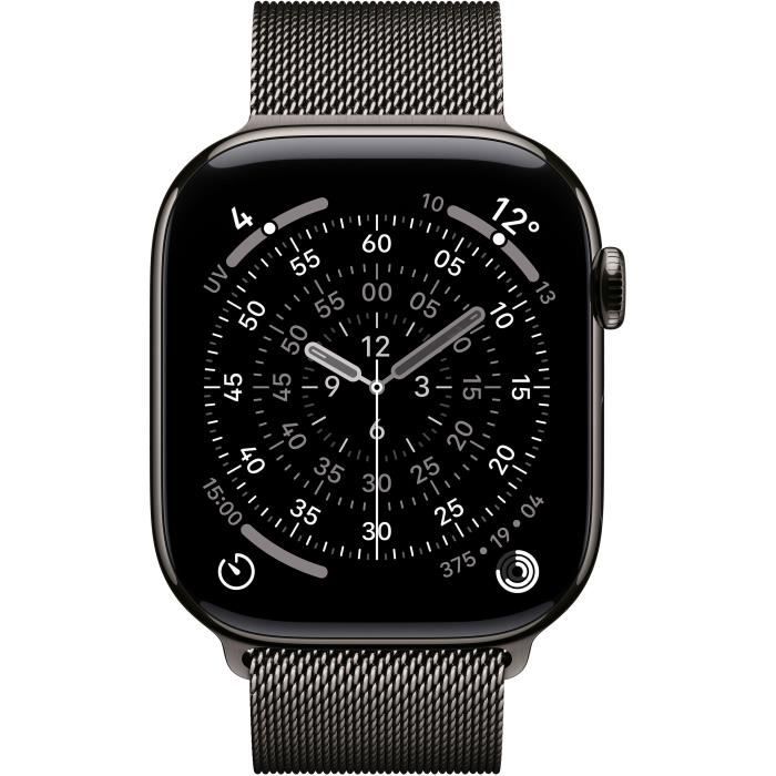 Apple Watch Series 11 GPS + Cellular - 46mm - Boîtier Slate Titanium  - Bracelet Slate Milanese Loop - M/L