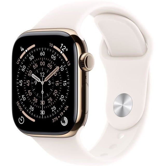 Apple Watch Series 11 GPS + Cellular - 46mm - Boîtier Gold Titanium  - Bracelet Light Blush Sport Band - M/L
