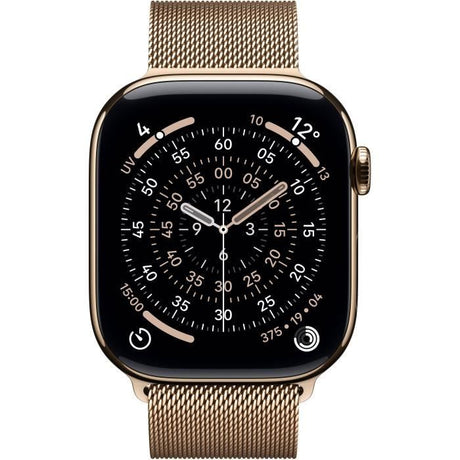 Apple Watch Series 11 GPS + Cellular - 46mm - Boîtier Gold Titanium  - Bracelet Gold Milanese Loop - S/M