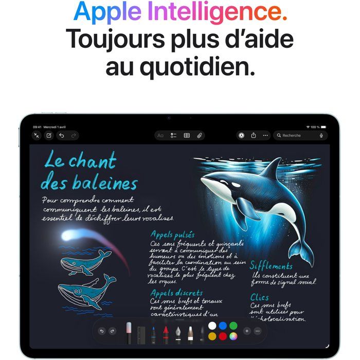 Apple - iPad Air M4 (2026) - 13 - Wi-Fi + Cellular - 256Go - Bleu