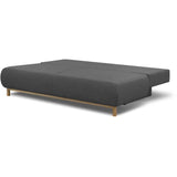 Canapé convertible - 3 places - MIKA - Tissu gris - Coffre de rangement - L 192 x H 84 x P 93 cm