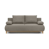 Canapé convertible - 3 places - MIKA - Tissu beige - Coffre de rangement - L 192 x H 84 x P 93 cm