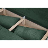Canapé convertible - 3 places - MIKA - Velours côtelé vert foret - Coffre de rangement - L 192 x H 84 x P 93 cm