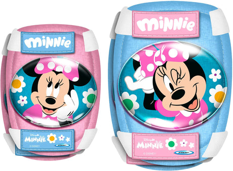 Set patins a roulettes et protections - MINNIE - MN432035 - Avec coudieres et genouilleres - Rose