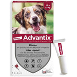 ADVANTIX Chien Solution Antiparasitaire Race Moyenne 10 a 25kg 4 pipettes