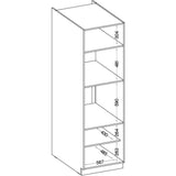 MODENA - Colonne four micro-ondes - 2 portes - 60 x 57 x 210 cm - Chene artisan / Noir mat