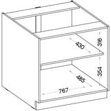 MODENA - Meuble bas - 2 portes battantes - 80 x 52 x 82 cm - Chene artisan / Noir mat - Plan de travail non inclus
