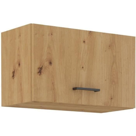 MODENA - Meuble haut hotte - 1 porte - 60 x 31 x 72 cm - Chene artisan / Noir mat