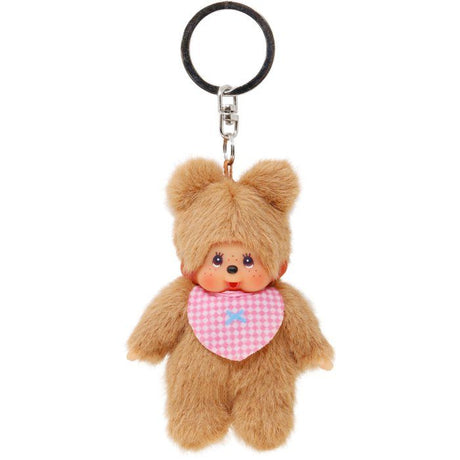 Porte-clés Peluche Bearchhichi - BANDAI - Monchhichi- Modele ourson avec bavoir