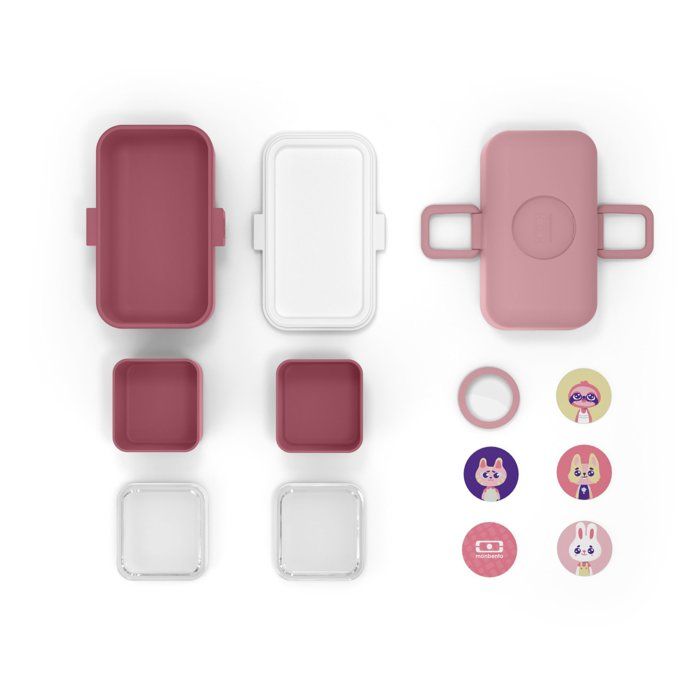 Lunch Box Enfant - MONBENTO - 3 Compartiments - Sans BPA - MB Tresor Rose Blush