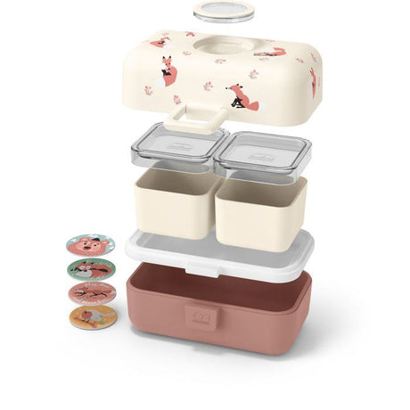 Lunch Box Enfant - MONBENTO - 3 Compartiments - Sans BPA - MB Tresor Fox