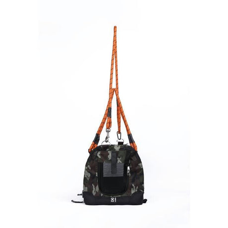Sac de transport - M PETS - REMIX 2 en 1 Camouflage & Orange - 41 x 28 x 28 cm - Pliable - Léger - Ceinture baudrier