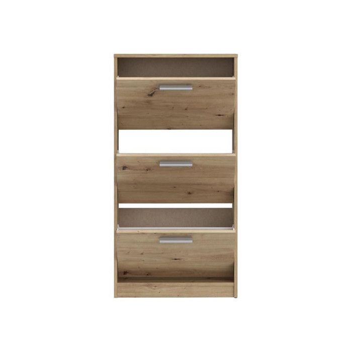 Meubles a chaussures - 6 paires - Décor Chene - 3 abattants - L58,2 x P20,4 x H115,5 cm - MAC