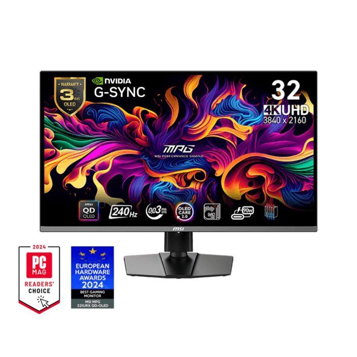 Ecran PC Gamer - MSI - 31,5 - UHD - 240Hz - Dalle QD-OLED - 0,03ms - Ajustable en hauteur - MPG 321URX QD-OLED
