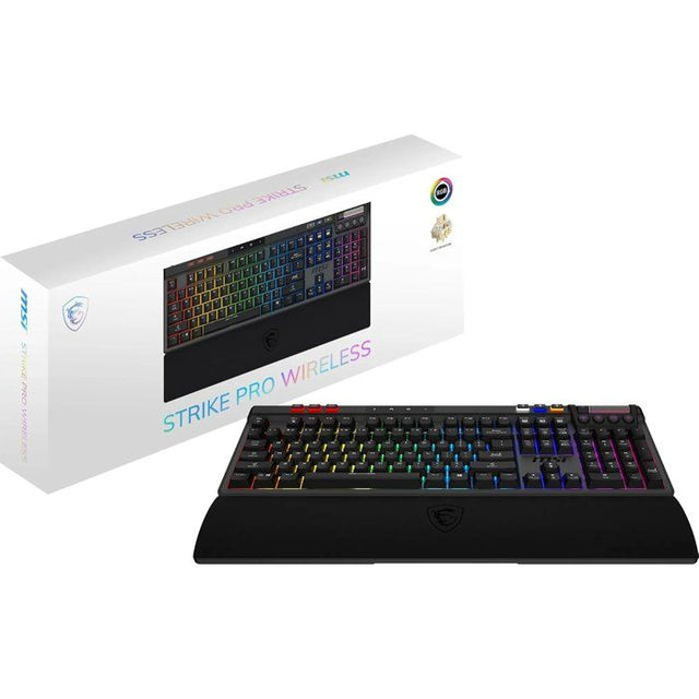 Clavier gamer sans fil - Switches Kailh Midnight Pro Silent - MSI STRIKE PRO Wireless - Format standard - RGB - Noir