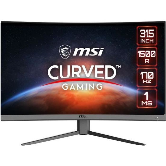 Ecran PC Gamer Incurvé - MSI -  31,5 - WQHD - 170Hz - Dalle VA - 1ms - G32CQ4 E2