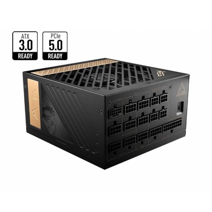 Alimentation PC - MSI - 306-7ZP4A11-CE0 - MEG Ai1300P PCIE5 - ATX 3.0 - 80Plus PLATINIUM