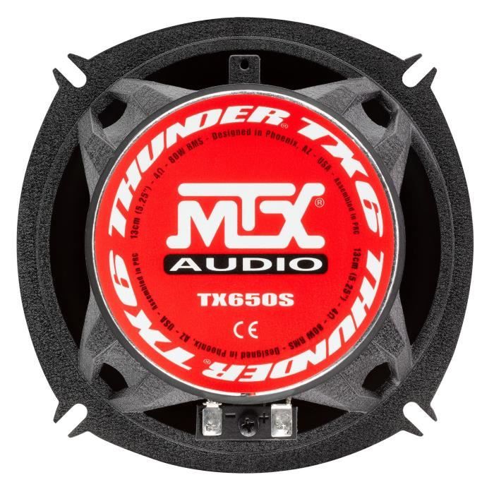 Kit 2 voies - MTX AUDIO - 13cm - 4O - 80Wrms - Châssis aluminium - Bobine Ř30mm TIL - Tweeter néodyme Ř28 mm