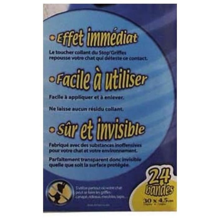 Bandes Stop Griffes - MUZO - x24 - Transparent - Anti-griffes - Inoffensif pour les animaux