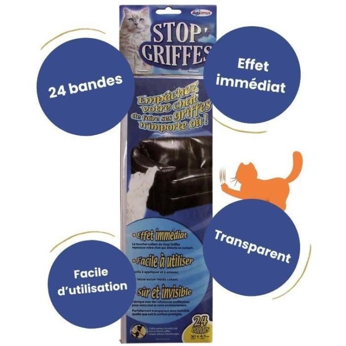 Bandes Stop Griffes - MUZO - x24 - Transparent - Anti-griffes - Inoffensif pour les animaux
