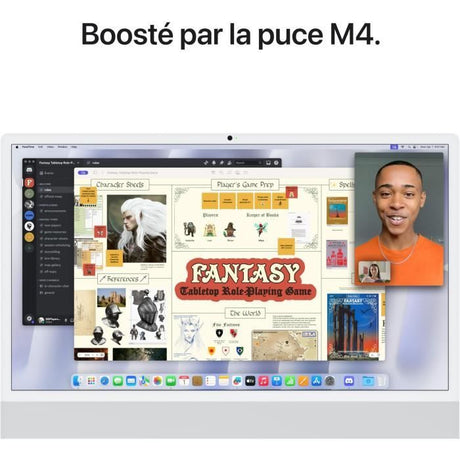 Apple iMac 24 ecran retina 4,5K 256Go SSD 16Go RAM Puce M4 CPU 10 coeurs GPU 10 coeurs Argent (2024)