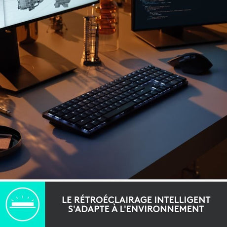 Clavier - Sans fil - Logitech - MX Mechanical - AZERTY - Mécanique - Rétroéclairé - Graphite