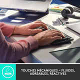 Clavier - Sans Fil - Logitech - MX Mini - AZERTY - Mécanique - Rétroéclairé - Graphite