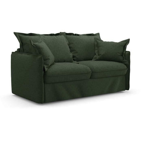 Canapé convertible express - 3 places - MYKONOS - Tissu Vert - 185 x 104 x 90 cm - MONDO