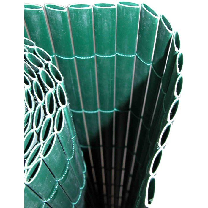 Canisse PVC double face - NATURE - 10 mm - Vert - 3 x 1 m