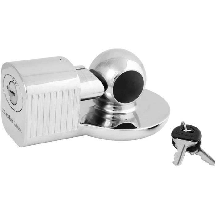 Antivol d'attelage universel - MASTER LOCK - 377EURDAT - Serrure a clé pour les Tetes d'Attelage