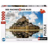 Puzzle 1000 pieces L'Abbaye du Mont Saint Michel, Des racines et des ailes, Nathan, Des 14 ans, 41170561