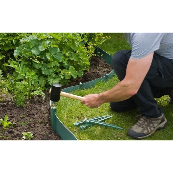 Ancres pour bordure en polyéthylene recyclé - NATURE - H26,7 x 1,9 x 1,8 cm - Vert