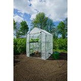 Serre de Jardin - NATURE - H195 x 143 x 143 - 2 étageres - PE armé 140 g/m˛ - Vert